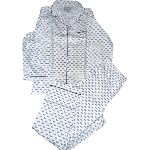 Petite Plume Bicyclette Pajama Set Kids Size 10 White Bicycle Print Modacrylic & - Picture 1 of 8